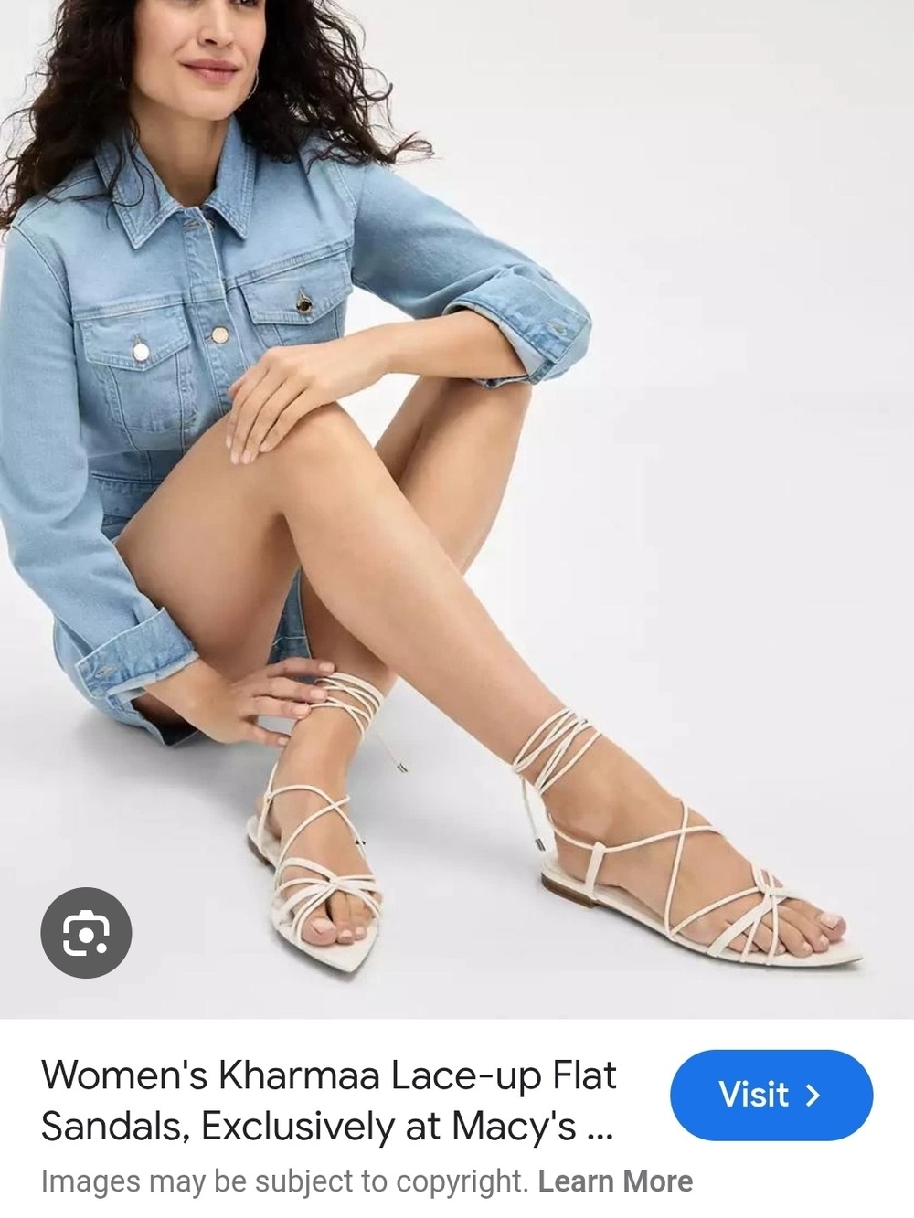 I.N.C INTERNATIONAL CONCEPTS KHARMAA LACE UP  CREAM FLAT SANDALS SIZE 8 NWT